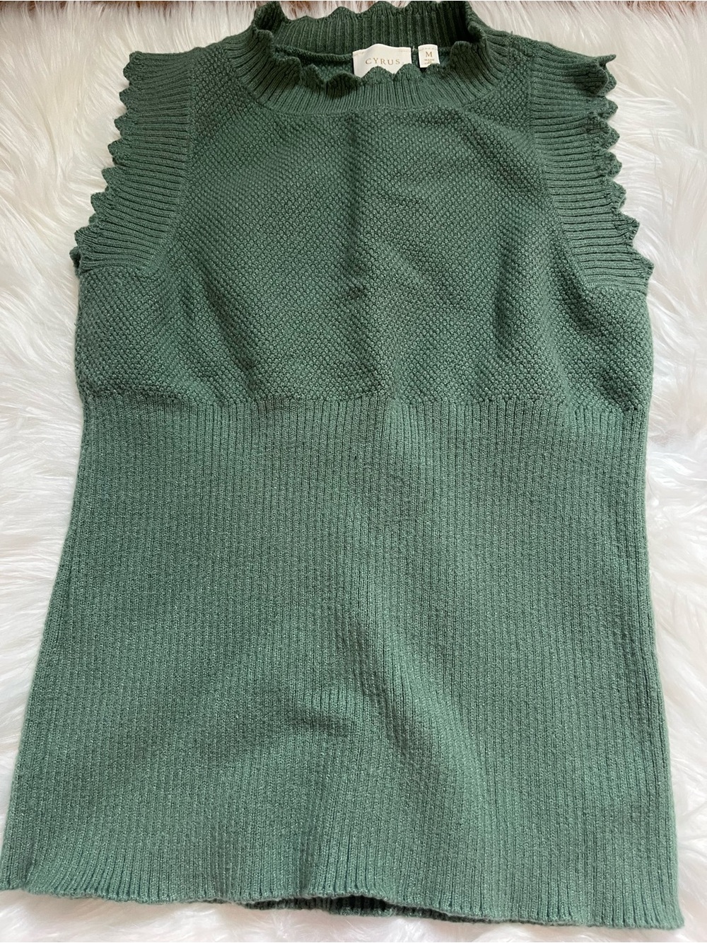 Cyrus Knit Sleeveless Tank in Deep Green